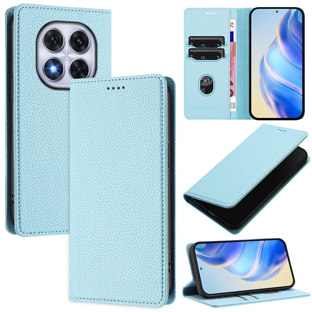 For Xiaomi Redmi Note 14 Pro+ 5G / Note 14 Pro 5G / Poco X7 5G Wallet Case RFID Blocking Litchi Texture Leather Mobile Cover