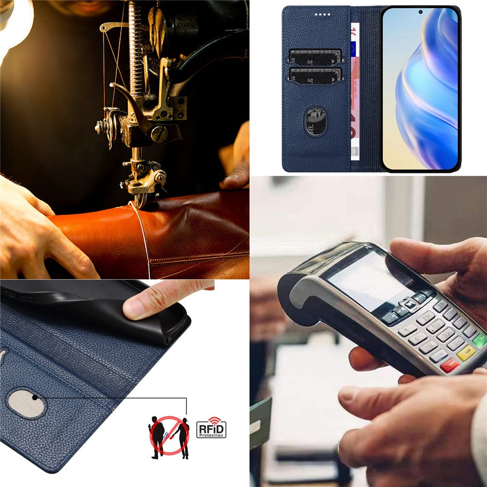 For Honor X50 5G / Honor X9b 5G Wallet Case RFID Blocking Litchi Texture Leather Mobile Cover
