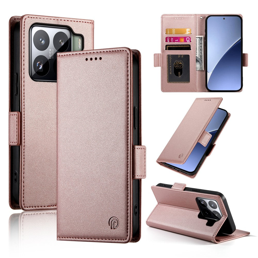 DF-010 For Xiaomi 15 Pro Stand Case PU Leather Wallet Phone Cover
