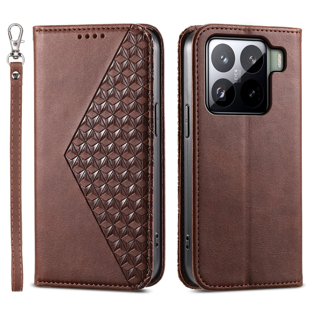For Xiaomi 15 Pro Case Calf Texture PU Leather Phone Cover with Wallet