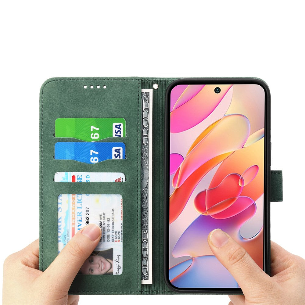 DIERFENG DF-03 For Samsung Galaxy A56 5G Leather Case Lines Imprint Wallet Phone Cover