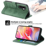 DIERFENG DF-03 For Samsung Galaxy A56 5G Leather Case Lines Imprint Wallet Phone Cover