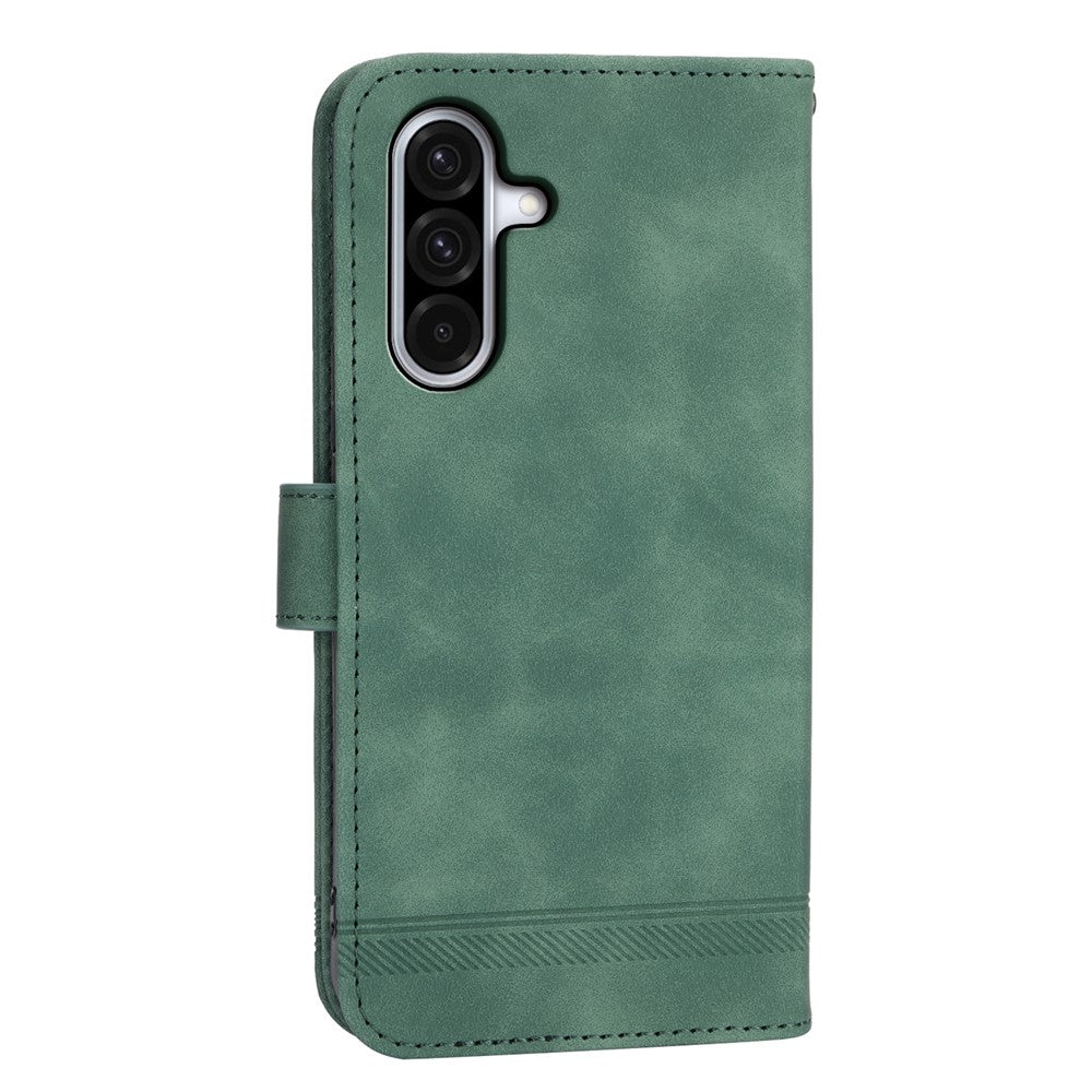 DIERFENG DF-03 For Samsung Galaxy A56 5G Leather Case Lines Imprint Wallet Phone Cover