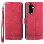DIERFENG DF-03 For Samsung Galaxy A56 5G Leather Case Lines Imprint Wallet Phone Cover
