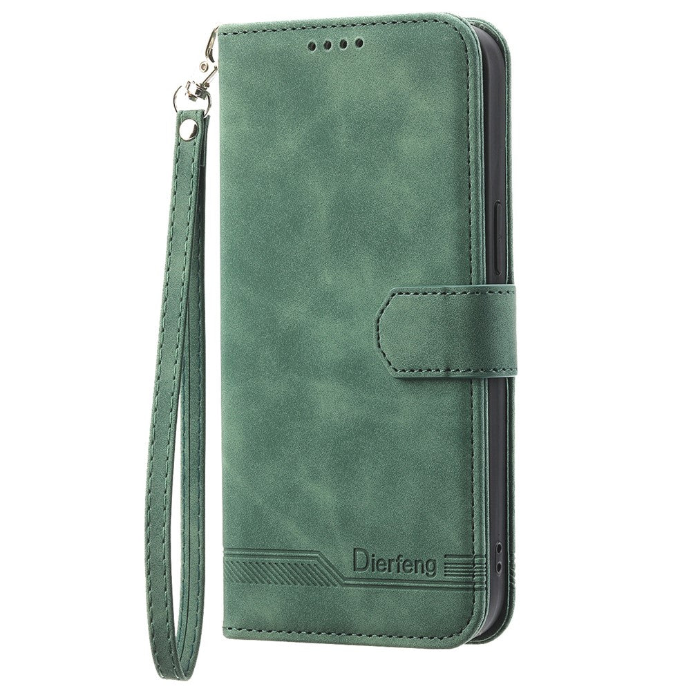 DIERFENG DF-03 For Xiaomi 15 Pro Leather Case Lines Imprint Wallet Phone Cover