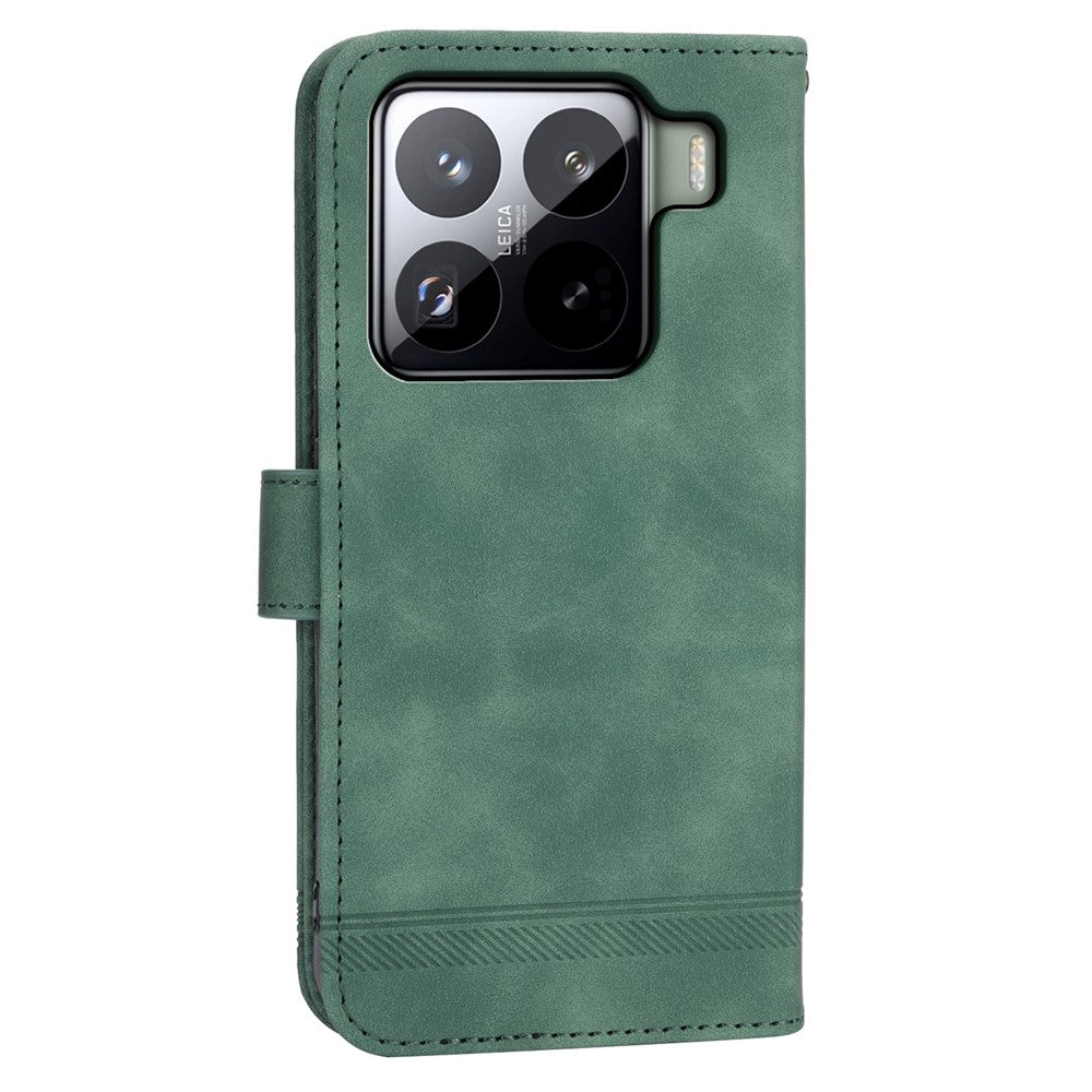 DIERFENG DF-03 For Xiaomi 15 Pro Leather Case Lines Imprint Wallet Phone Cover