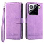 DIERFENG DF-03 For Xiaomi 15 Pro Leather Case Lines Imprint Wallet Phone Cover