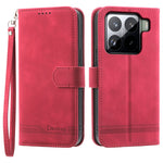 DIERFENG DF-03 For Xiaomi 15 Pro Leather Case Lines Imprint Wallet Phone Cover