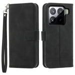 DIERFENG DF-03 For Xiaomi 15 Pro Leather Case Lines Imprint Wallet Phone Cover