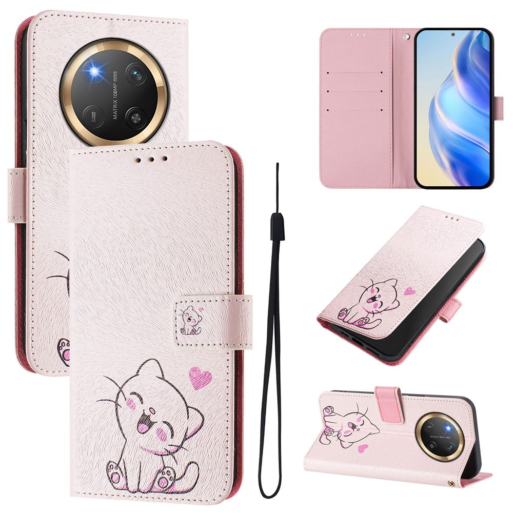For Honor Magic7 Lite 5G / X9c 5G / X60 Pro 5G Case Pattern Printing Wallet Phone Cover with Strap