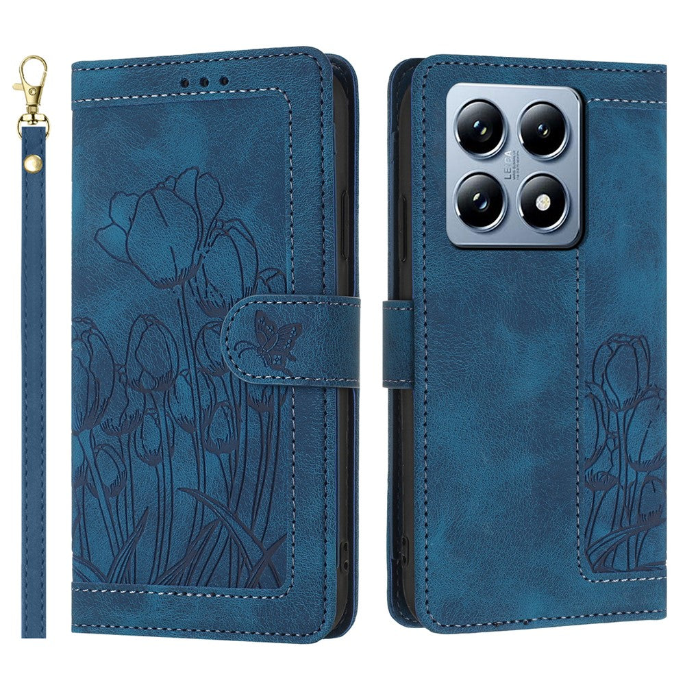 Xiaomi 14T Tulip Läderfodral mobilfodral med 5 Kortfack Plånbok