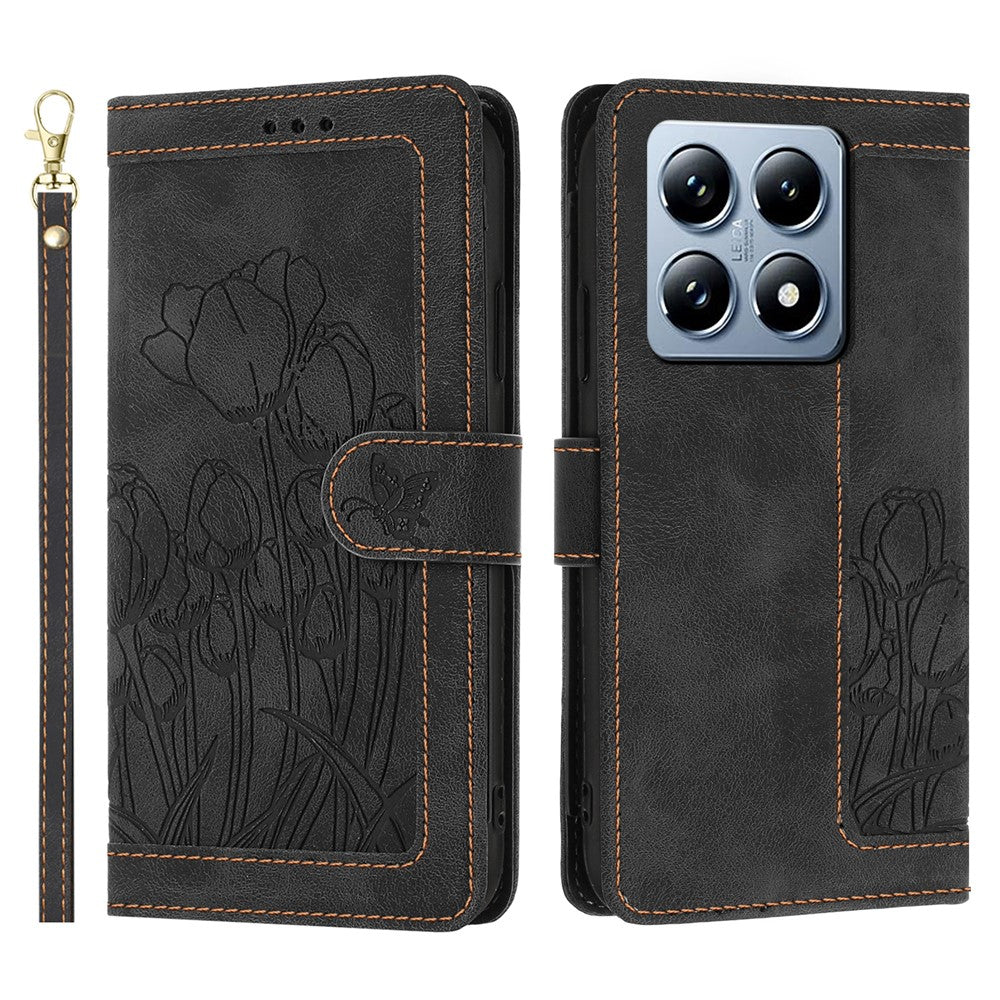 Xiaomi 14T Tulip Läderfodral mobilfodral med 5 Kortfack Plånbok