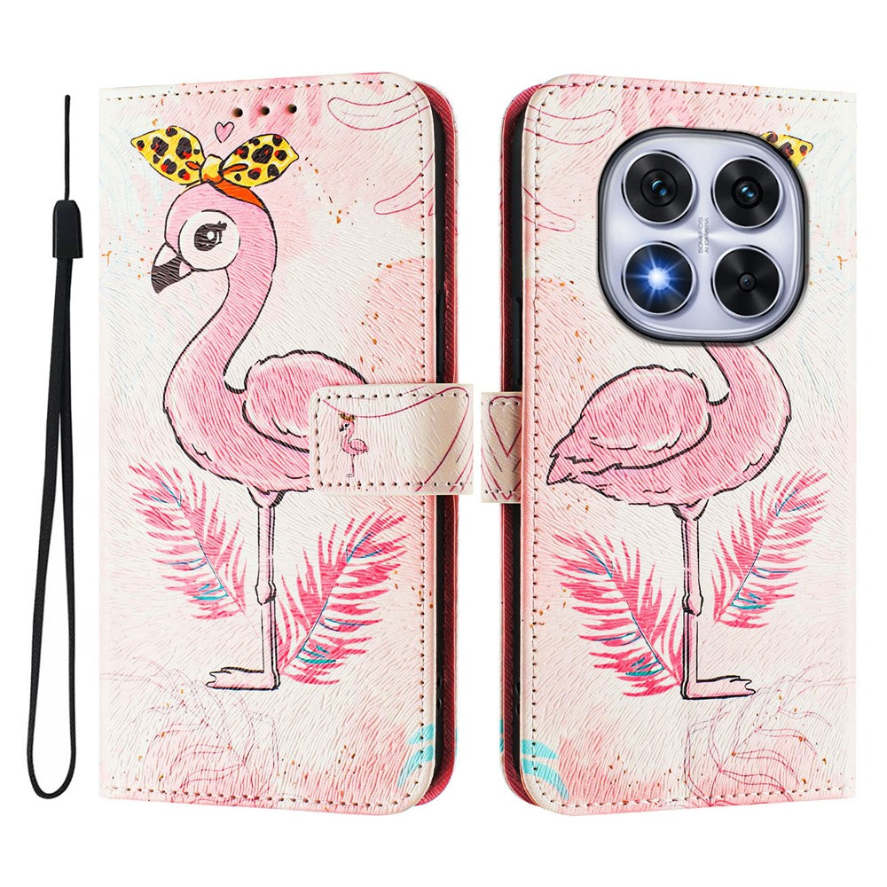 For Xiaomi Redmi Note 14 Pro+ 5G / Note 14 Pro 5G / Poco X7 5G Case Pattern Printing Wallet Phone Cover with Strap