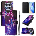For Xiaomi Redmi Note 14 Pro+ 5G / Note 14 Pro 5G / Poco X7 5G Case Pattern Printing Wallet Phone Cover with Strap
