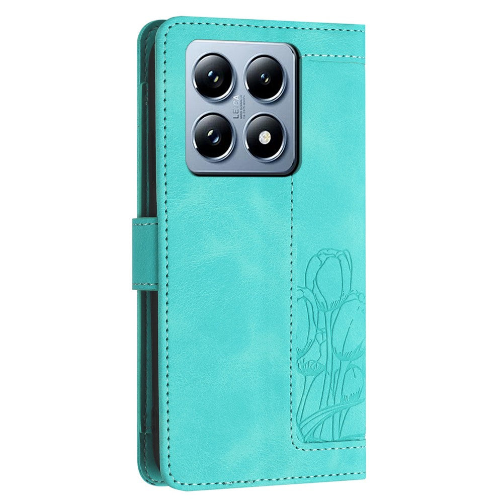 Xiaomi 14T Pro Tulip-lædercover, mobilcover med 5 kortlommer og pung