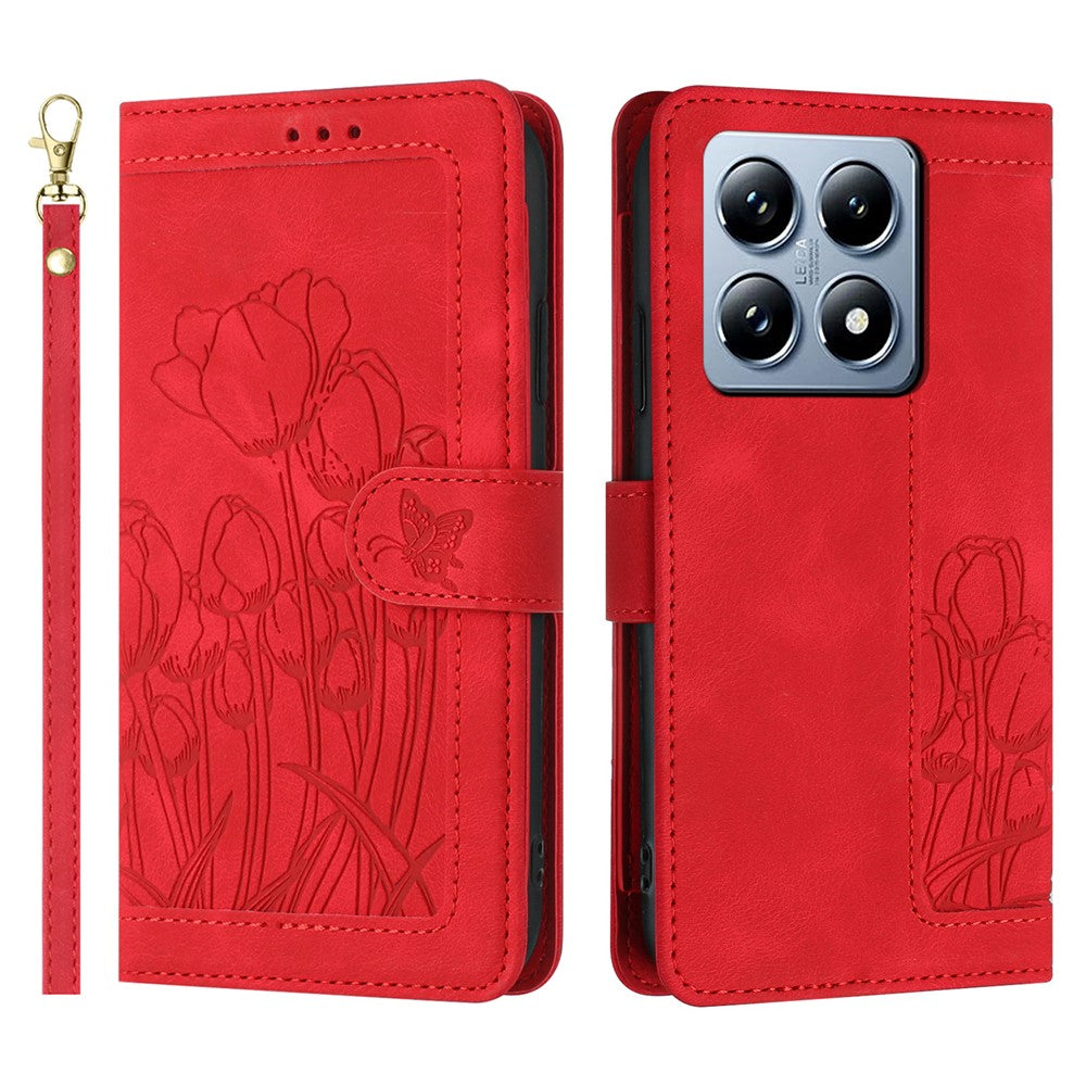 Xiaomi 14T Pro Tulip-lædercover, mobilcover med 5 kortlommer og pung