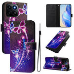 For Honor 200 Smart 5G / Honor X7c 4G / Honor X7c 5G Case Pattern Printing Wallet Phone Cover with Strap