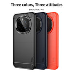 MOFI For Honor Magic7 5G Back Cover  Brushed Carbon Fiber Texture Soft TPU Case