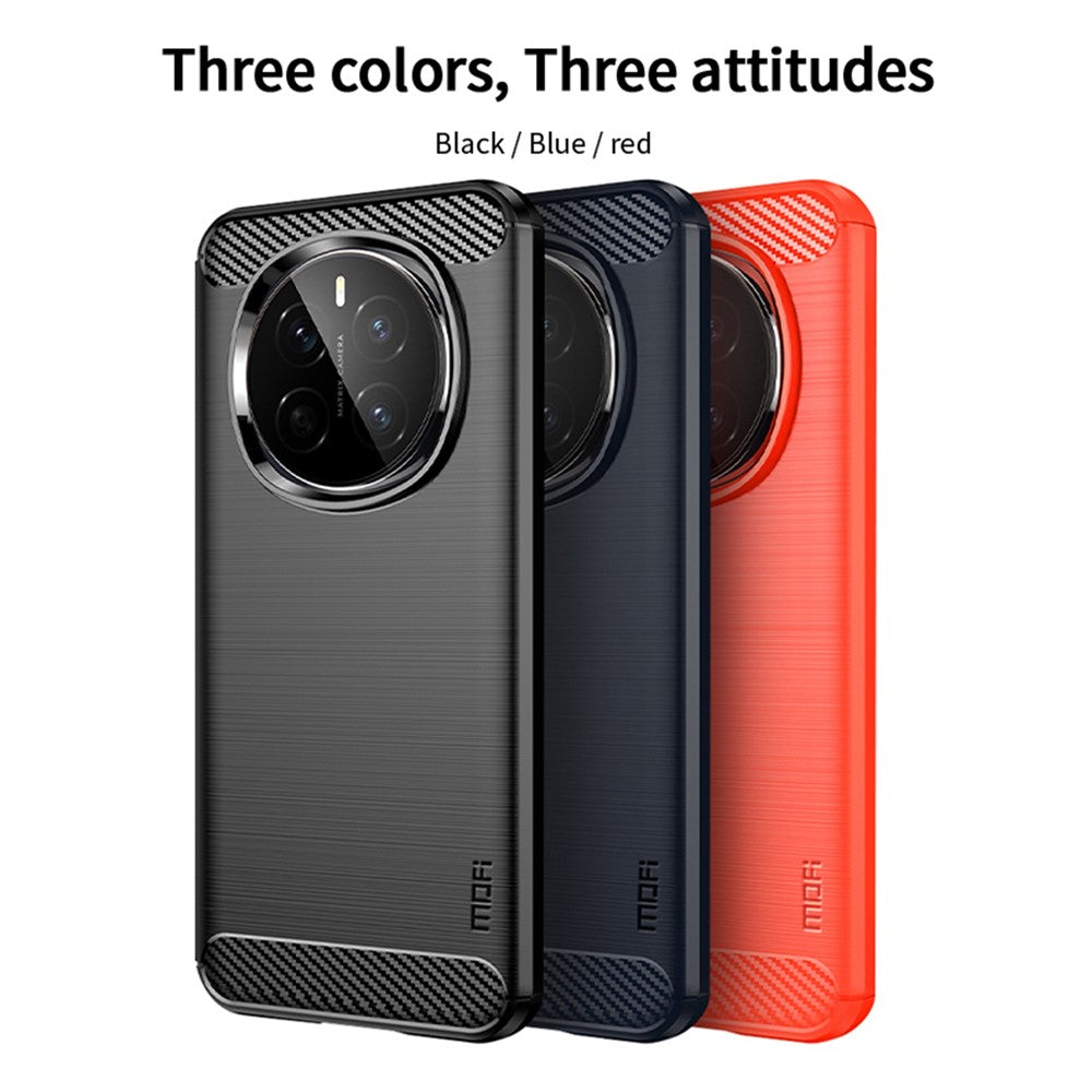 MOFI For Honor Magic7 5G Back Cover  Brushed Carbon Fiber Texture Soft TPU Case