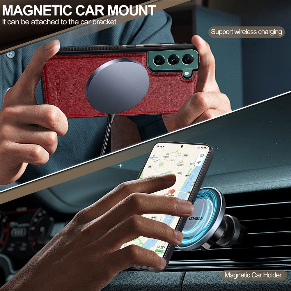 LC.IMEEKE Til Samsung Galaxy S22 5G Magnetisk Etui Læder TPU Bagcover