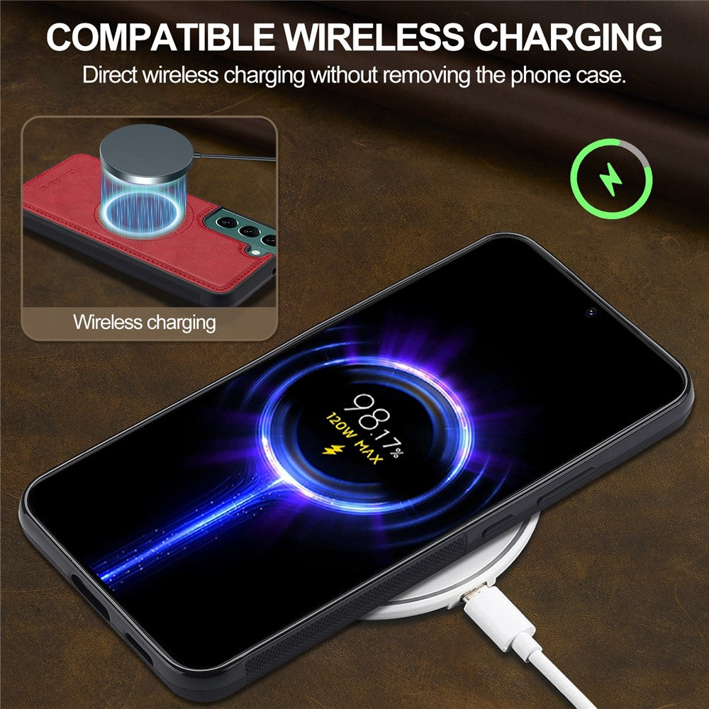 LC.IMEEKE Til Samsung Galaxy S22 5G Magnetisk Etui Læder TPU Bagcover