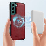 LC.IMEEKE Til Samsung Galaxy S22 5G Magnetisk Etui Læder TPU Bagcover