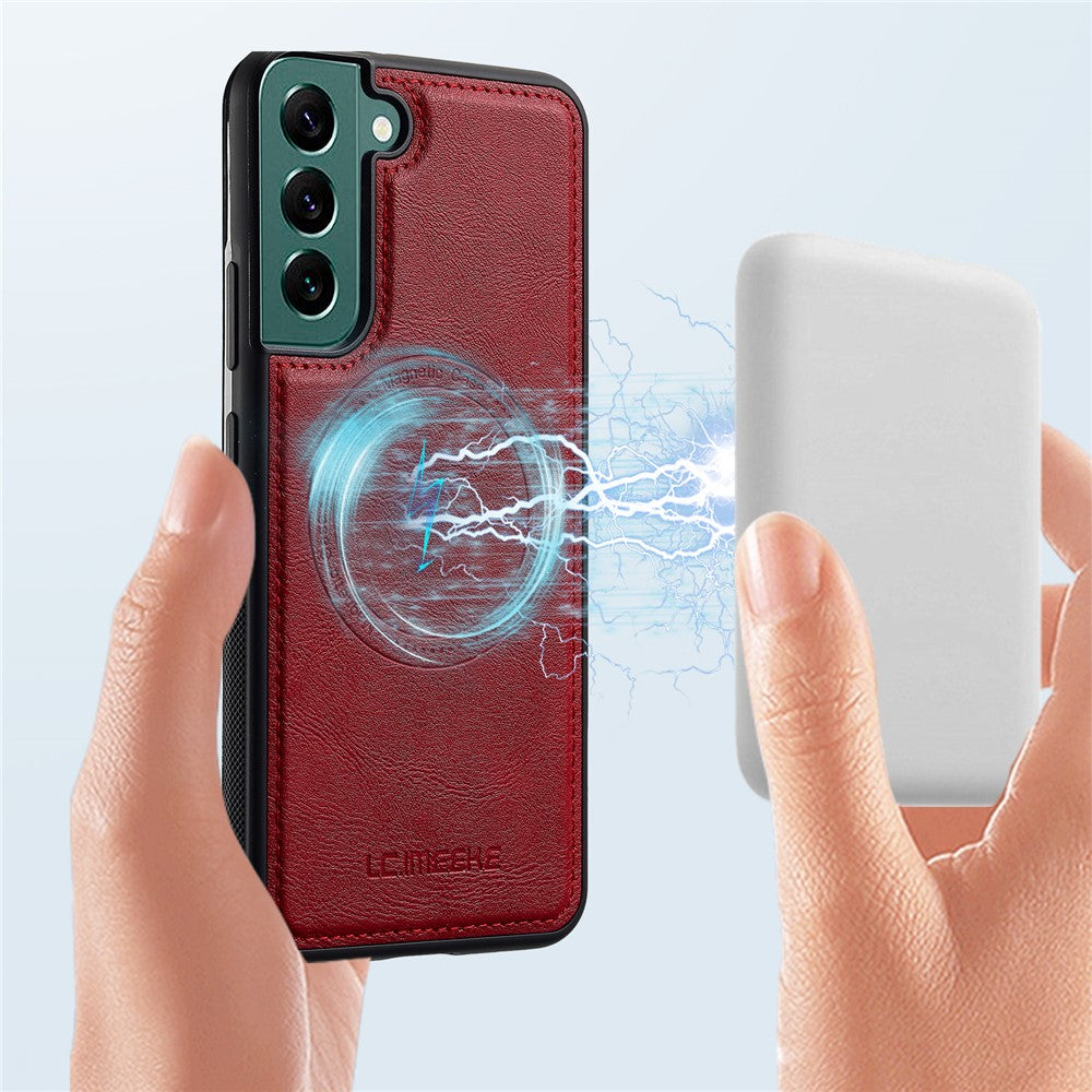 LC.IMEEKE Til Samsung Galaxy S22 5G Magnetisk Etui Læder TPU Bagcover