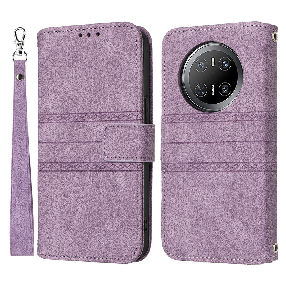 For Huawei Mate 70 Case Wallet Skin-Touch Leather Imprinted Phone Cover