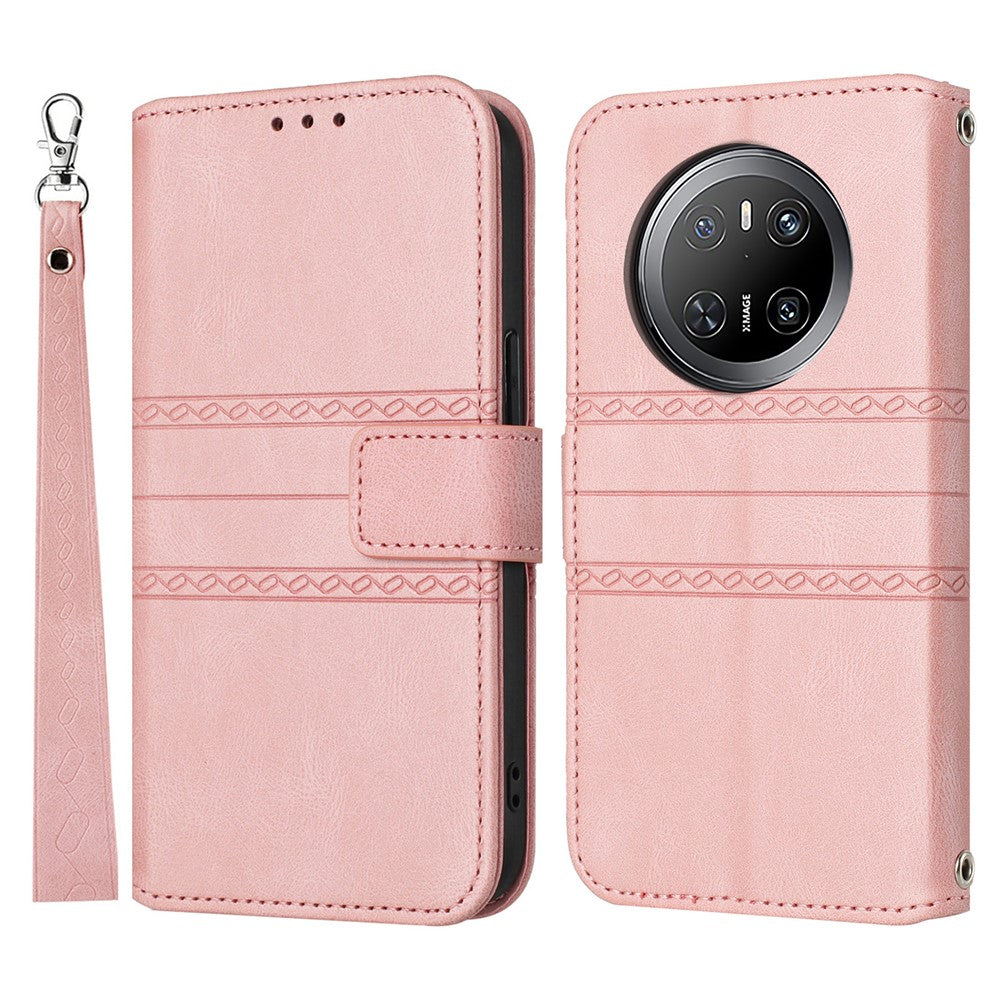 For Huawei Mate 70 Case Wallet Skin-Touch Leather Imprinted Phone Cover