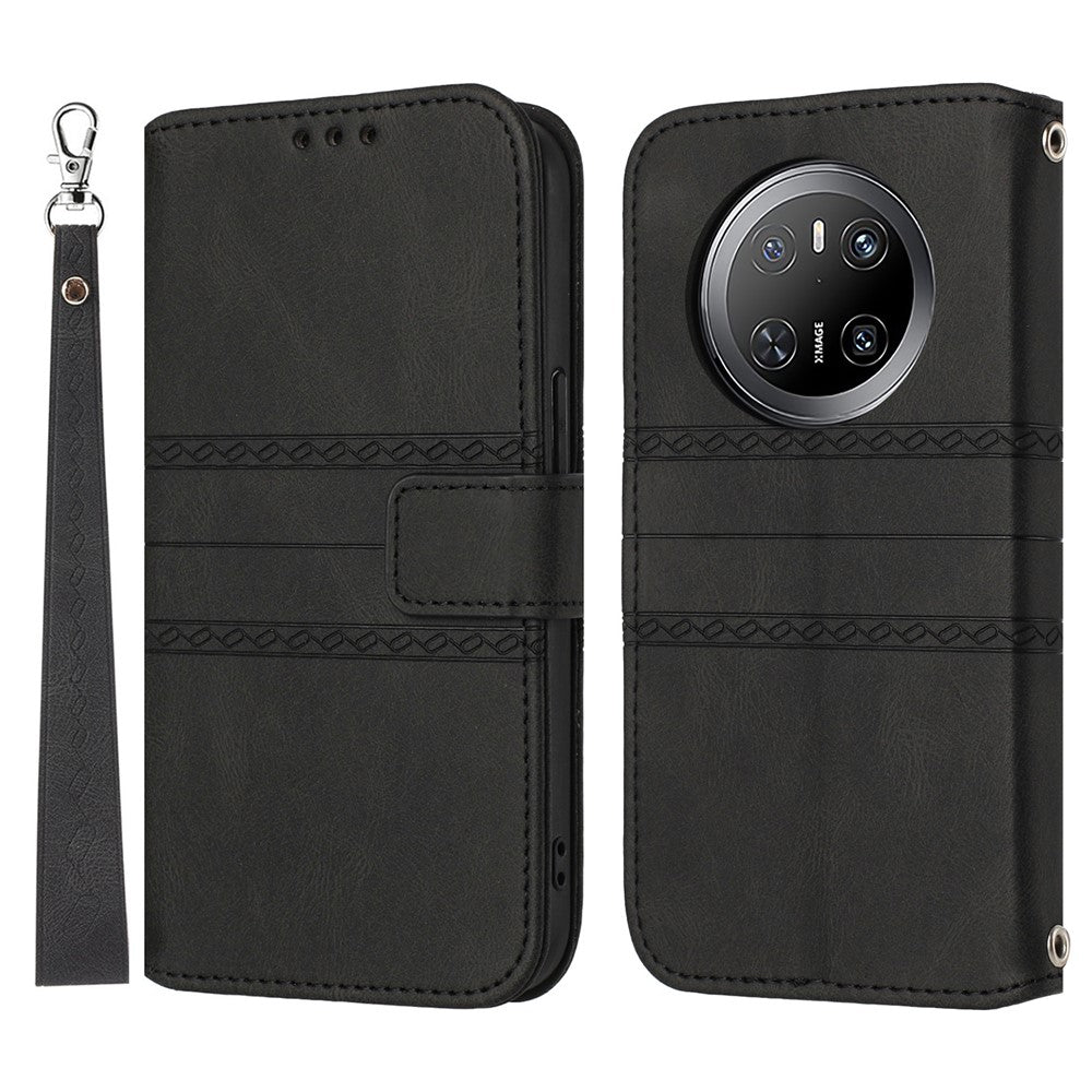 For Huawei Mate 70 Case Wallet Skin-Touch Leather Imprinted Phone Cover