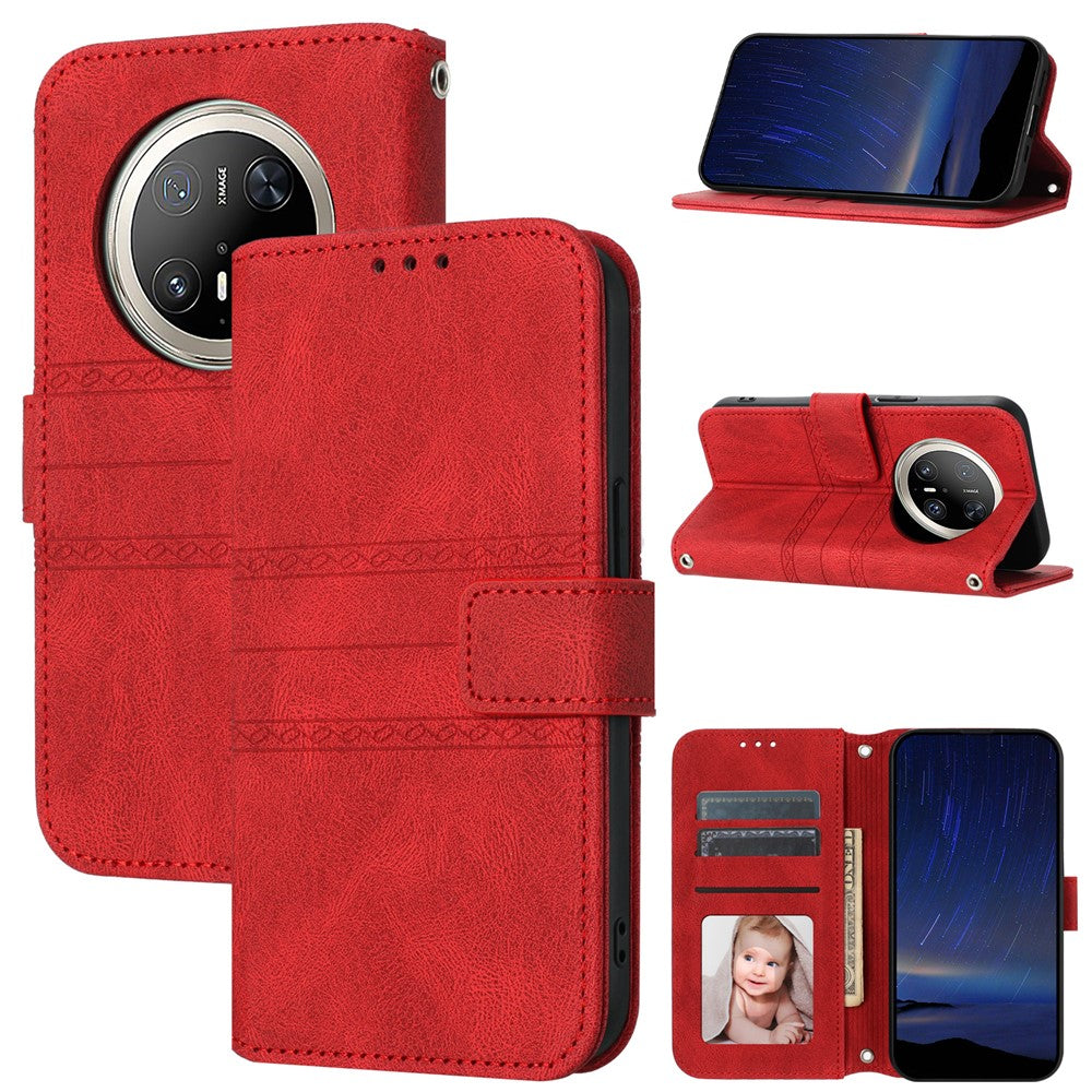For Huawei Mate 70 Pro / Mate 70 Pro+ Case Wallet Skin-Touch Leather Imprinted Phone Cover