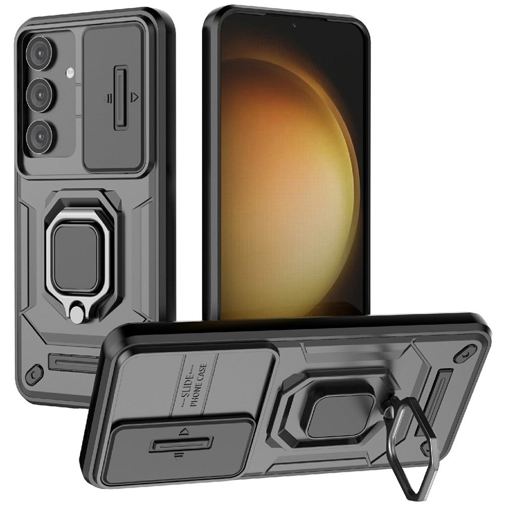 For Samsung Galaxy A26 5G Case PC+TPU Kickstand Phone Protector with Lens Cover