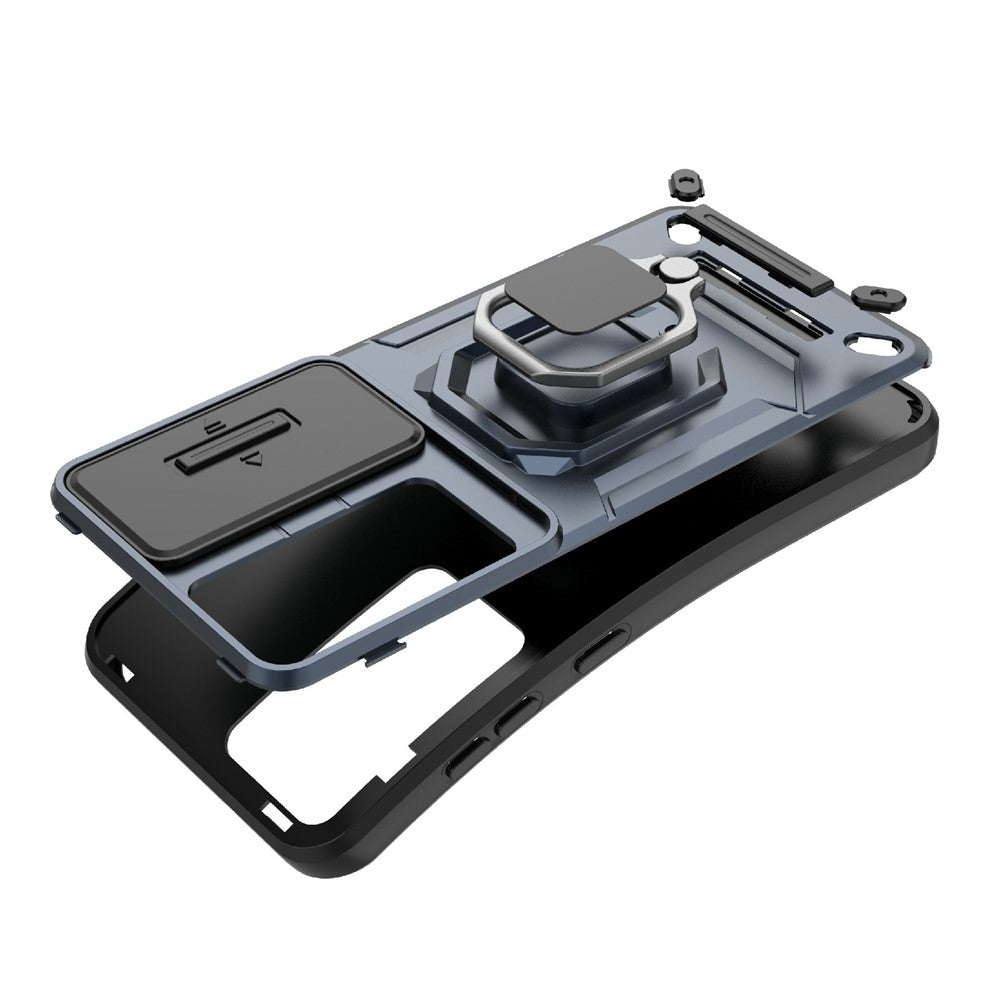 For Samsung Galaxy A26 5G Case PC+TPU Kickstand Phone Protector with Lens Cover