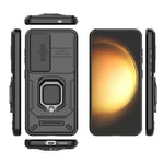 For Samsung Galaxy A26 5G Case PC+TPU Kickstand Phone Protector with Lens Cover