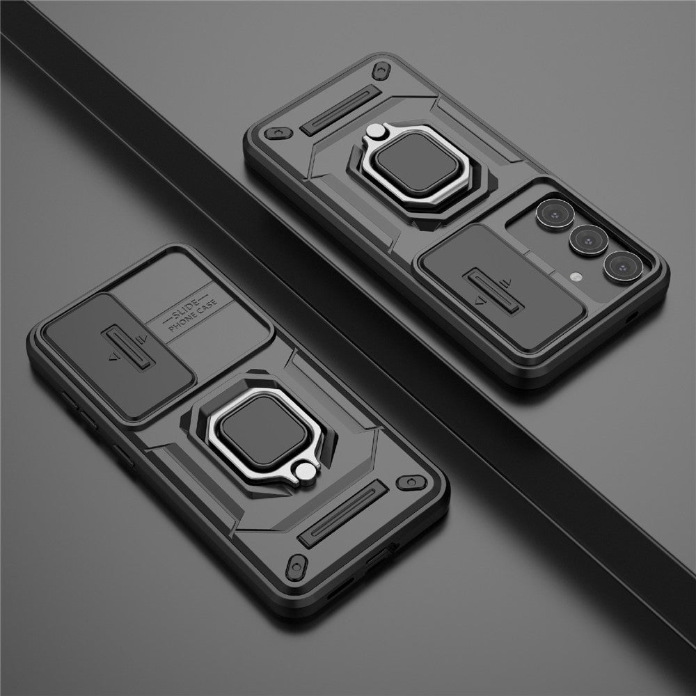 For Samsung Galaxy A26 5G Case PC+TPU Kickstand Phone Protector with Lens Cover
