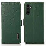 KHAZNEH For Samsung Galaxy A56 5G Phone Case Genuine Cow Leather Cover RFID Blocking