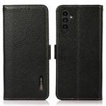 KHAZNEH For Samsung Galaxy A56 5G Phone Case Genuine Cow Leather Cover RFID Blocking
