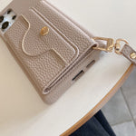For Samsung Galaxy S23 Ultra Case Mirror Design PU Leather Back Cover with Card Slots, Wrist Strap