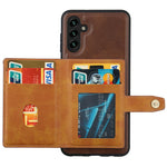 Samsung Galaxy S25-skal med kalvtextur, korthållare i PU-läder + TPU, Kicksktand-mobilskal