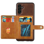 For Samsung Galaxy S25+ Case Calf Texture Card Holder PU Leather + TPU Kickstand Phone Cover