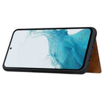 For Samsung Galaxy S25+ Case Calf Texture Card Holder PU Leather + TPU Kickstand Phone Cover