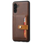 For Samsung Galaxy S25+ Case Calf Texture Card Holder PU Leather + TPU Kickstand Phone Cover