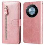 For Honor X60 5G Case Zipper Wallet Calf Texture PU Leather Phone Cover