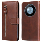 For Honor X60 5G Case Zipper Wallet Calf Texture PU Leather Phone Cover