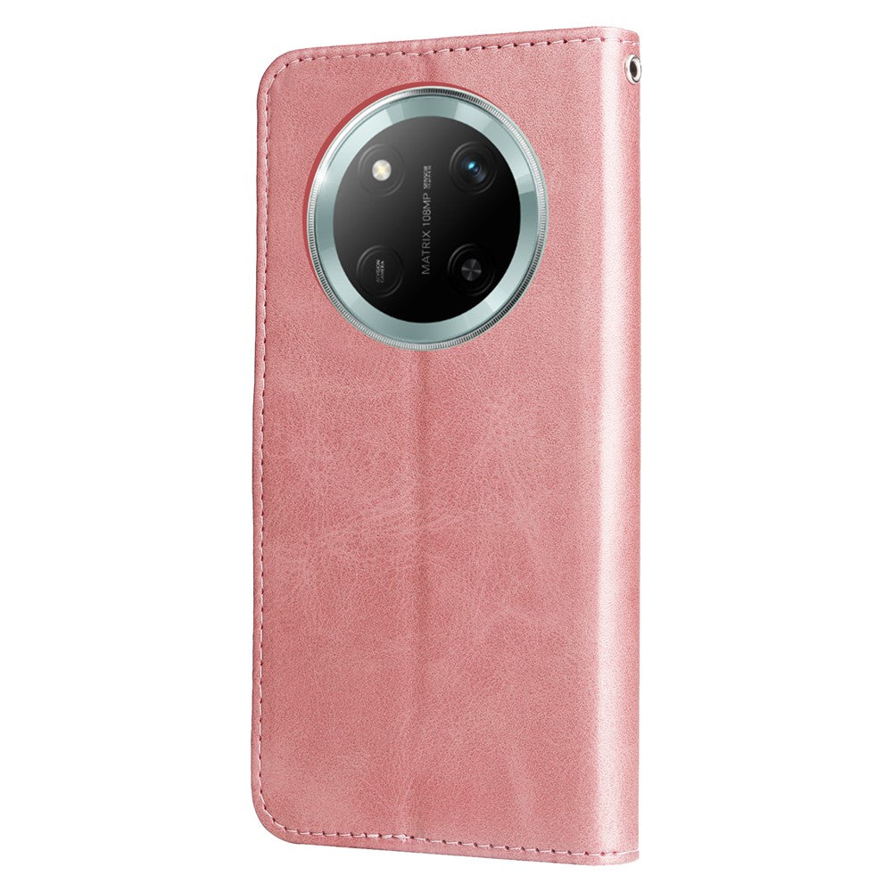 Zipper Wallet Case for Honor Magic7 Lite 5G / X9c 5G / X60 Pro 5G Calf Texture Leather Phone Cover