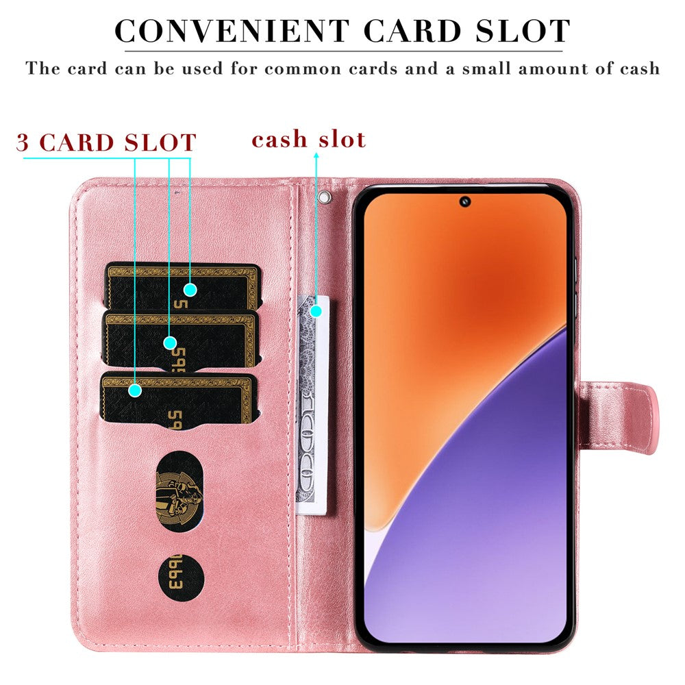 For Xiaomi 15 Case Zipper Wallet Calf Texture PU Leather Phone Cover