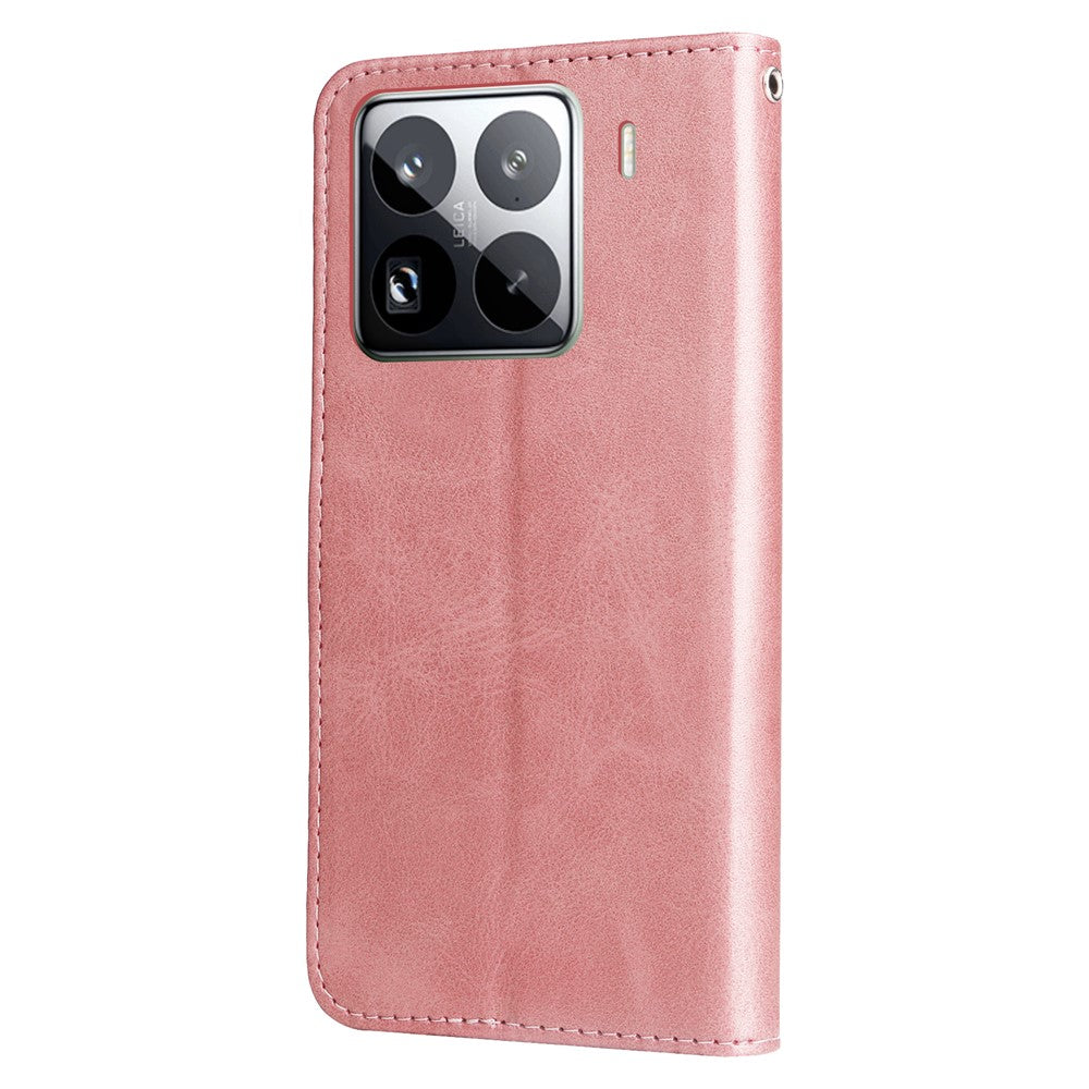 For Xiaomi 15 Pro Case Zipper Wallet Calf Texture PU Leather Phone Cover