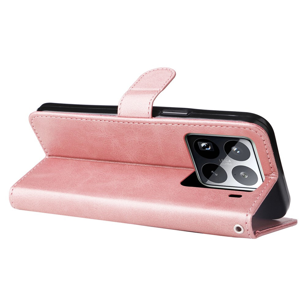 For Xiaomi 15 Pro Case Zipper Wallet Calf Texture PU Leather Phone Cover
