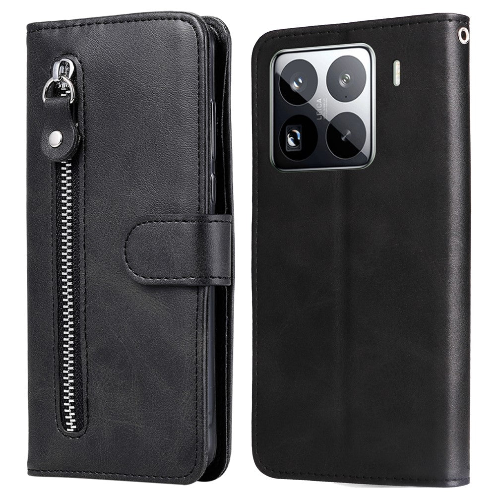For Xiaomi 15 Pro Case Zipper Wallet Calf Texture PU Leather Phone Cover