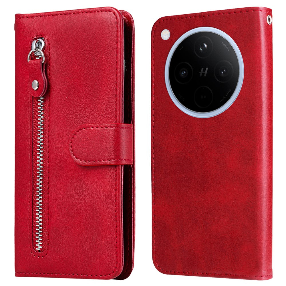 For Oppo Find X8 5G Case Zipper Wallet Calf Texture PU Leather Phone Cover